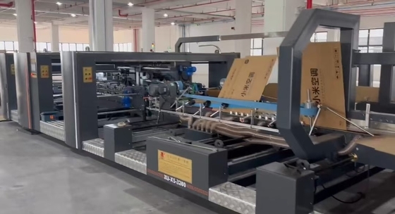 Fully Automatic Carton Folder Gluer Machine Flat Wire with Suction Belt Feeding