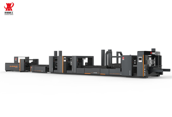 Carton Making Automatic Folder Gluer Stitcher Dual Stitching Black With PLC