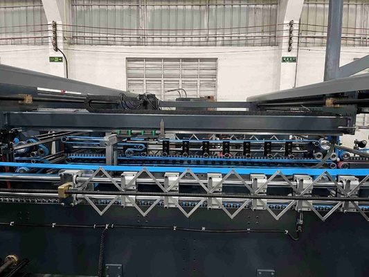 Fully Automatic Carton Folder Gluer  Stitcher Machine With Suction Belt Feeding