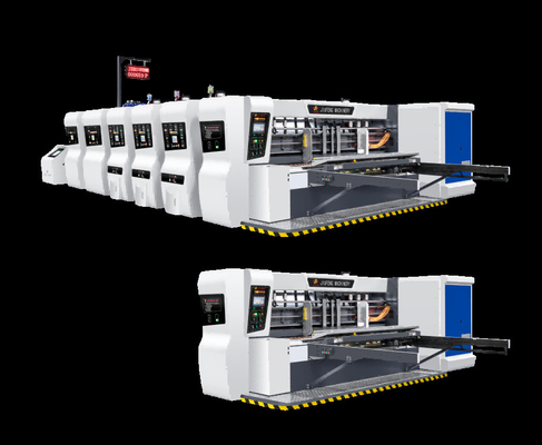 Multi servo pressure free feed structure Lead Edge Vacuum Transfer 4 Color Printer+Slotter+Die Cutter+Vibrator+ Stacker