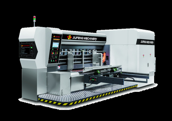 Lead Edge Vacuum Transfer 4 Color Printer Slotter Die Cutter Vibrator Stacker For Corrugated Cardboard